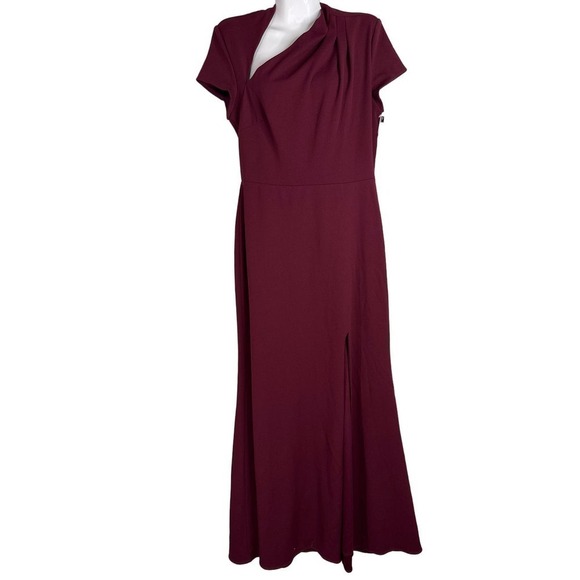 Betsy & Adams Asymmetrical Neckline Evening Gown Red Size 10 NWT - Picture 2 of 16